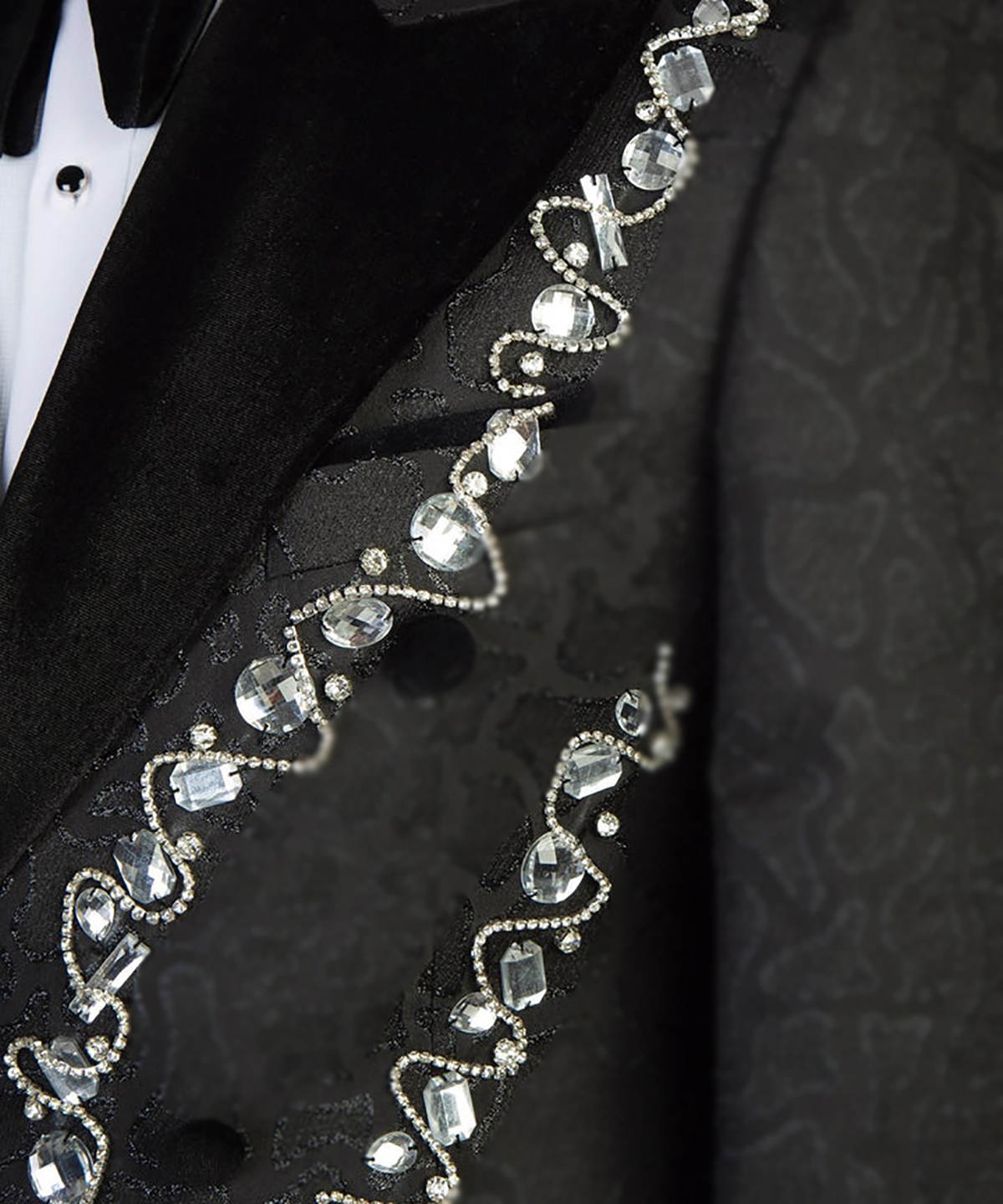 Men's Tuxedo Suits with Rhinestone Shiny Double Breasted Blazer Prom Slim Jacket Pants Set for Wedding,Party,Dinner