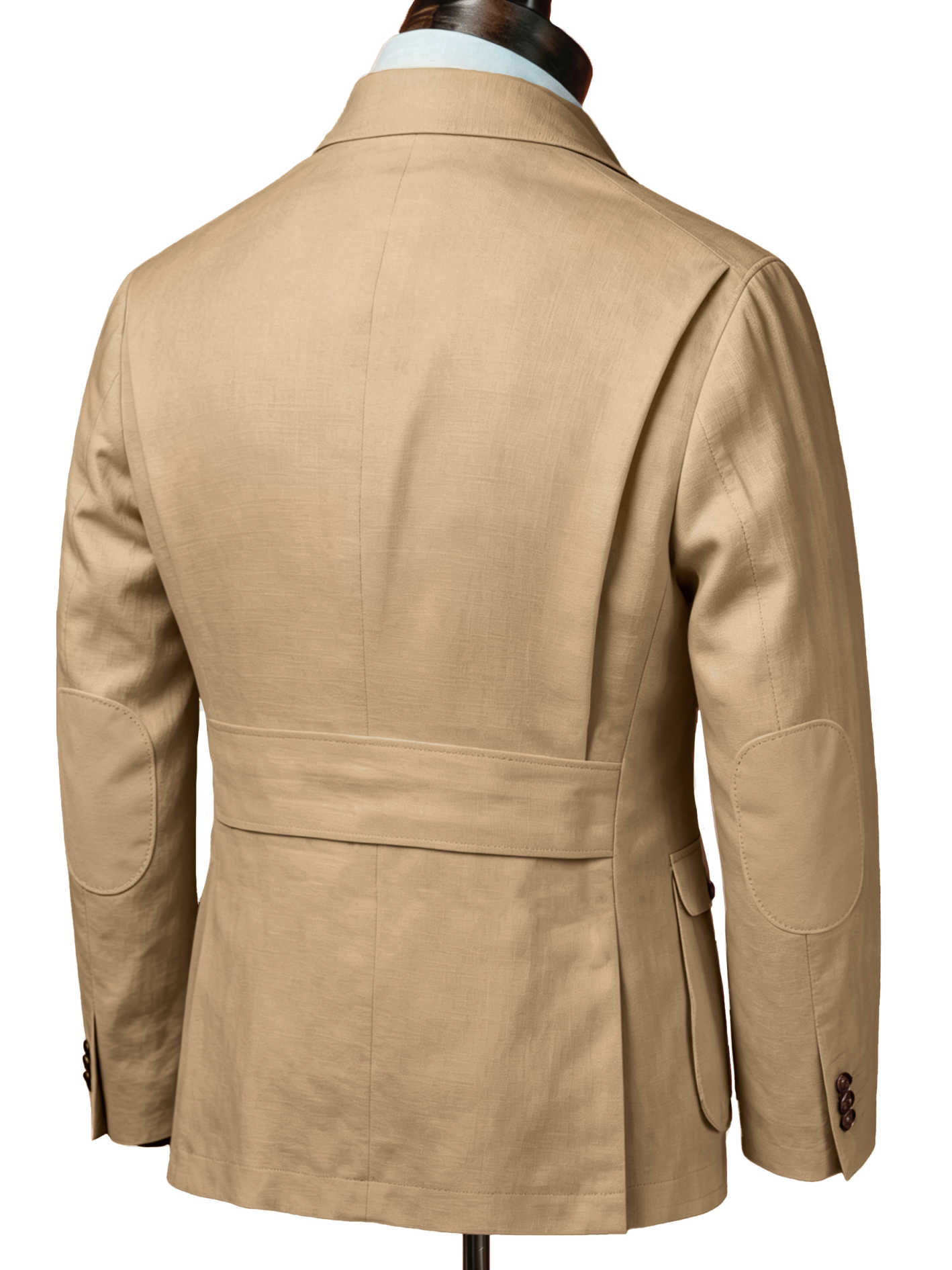 Men's 2 Colors Linen Safari Blazer, Multi Patch Pockets Notch Lapel Breathable Summer Casual Sport Coat