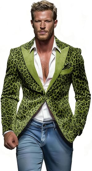 Pink Leopard Print Velvet Blazer, Single Button Formal Party Jacket, Animal Pattern Design