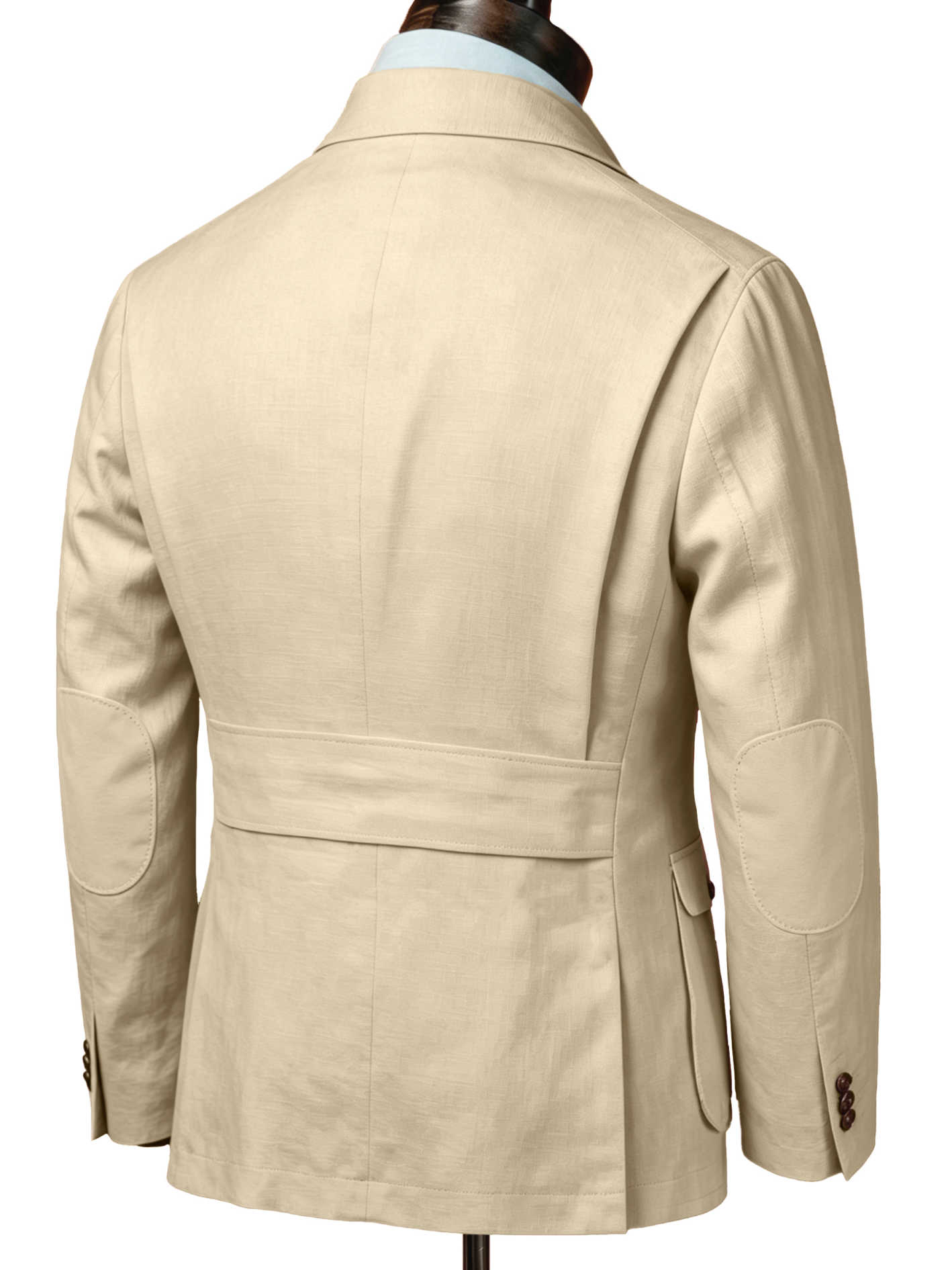 Men's 2 Colors Linen Safari Blazer, Multi Patch Pockets Notch Lapel Breathable Summer Casual Sport Coat