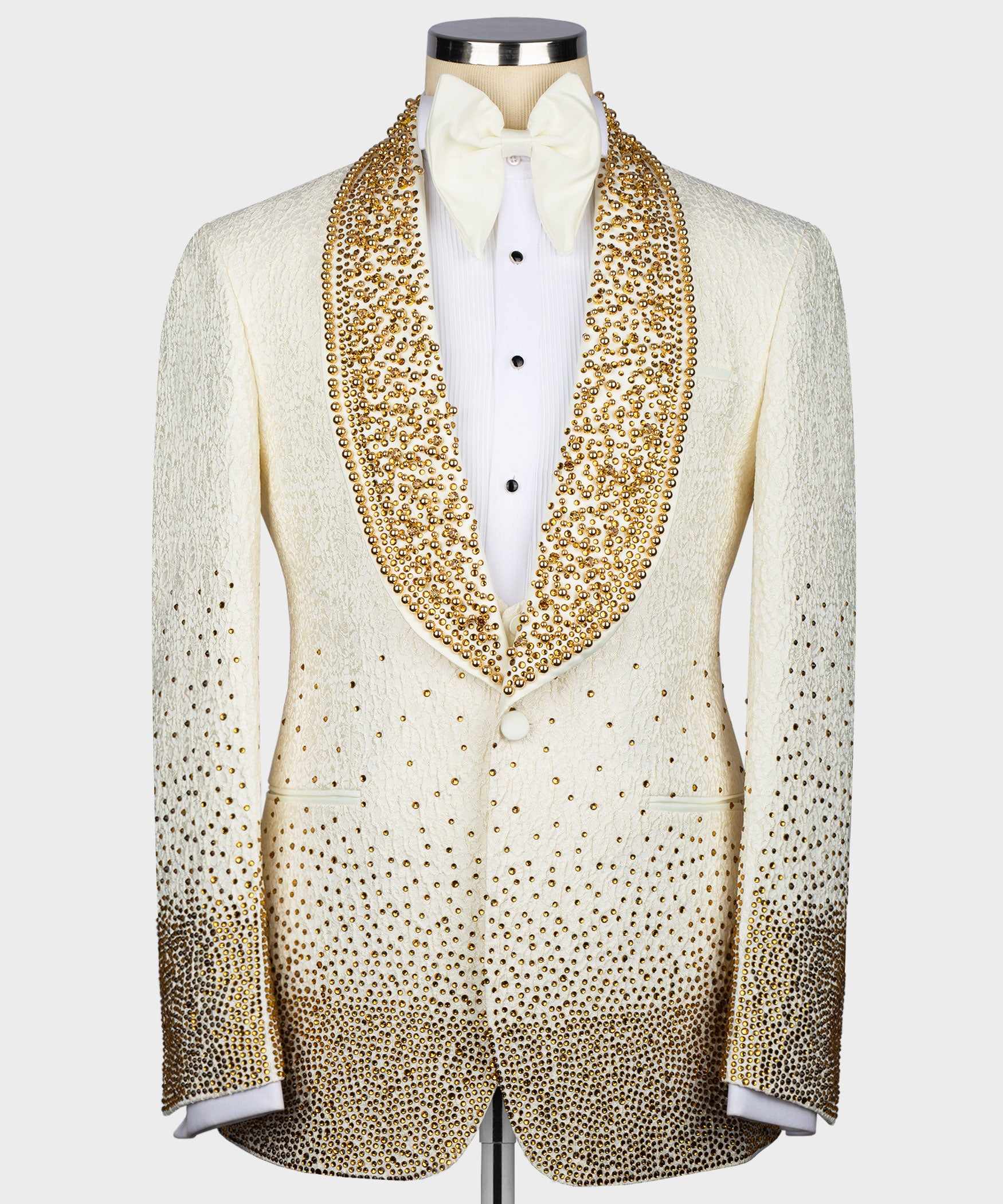 Men's Jacquard Tuxedo Blazer with Beads Crystal for Wedding | Slim Fit, Single-Breasted Party Blazer with rhinestone for Gala,Dinner,Party,Prom, Homecoming