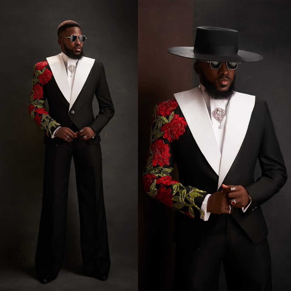 Unique Men Suits Wedding Rose 2 Pieces Set Coat Peaked Lapel Tailor-Made Groom Blazer One Button Party Customized Jacket Pants