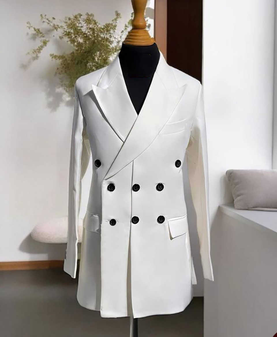 Men's Blazer Business Peak Lapel Suit Jacket Homecoming Speech Christmas