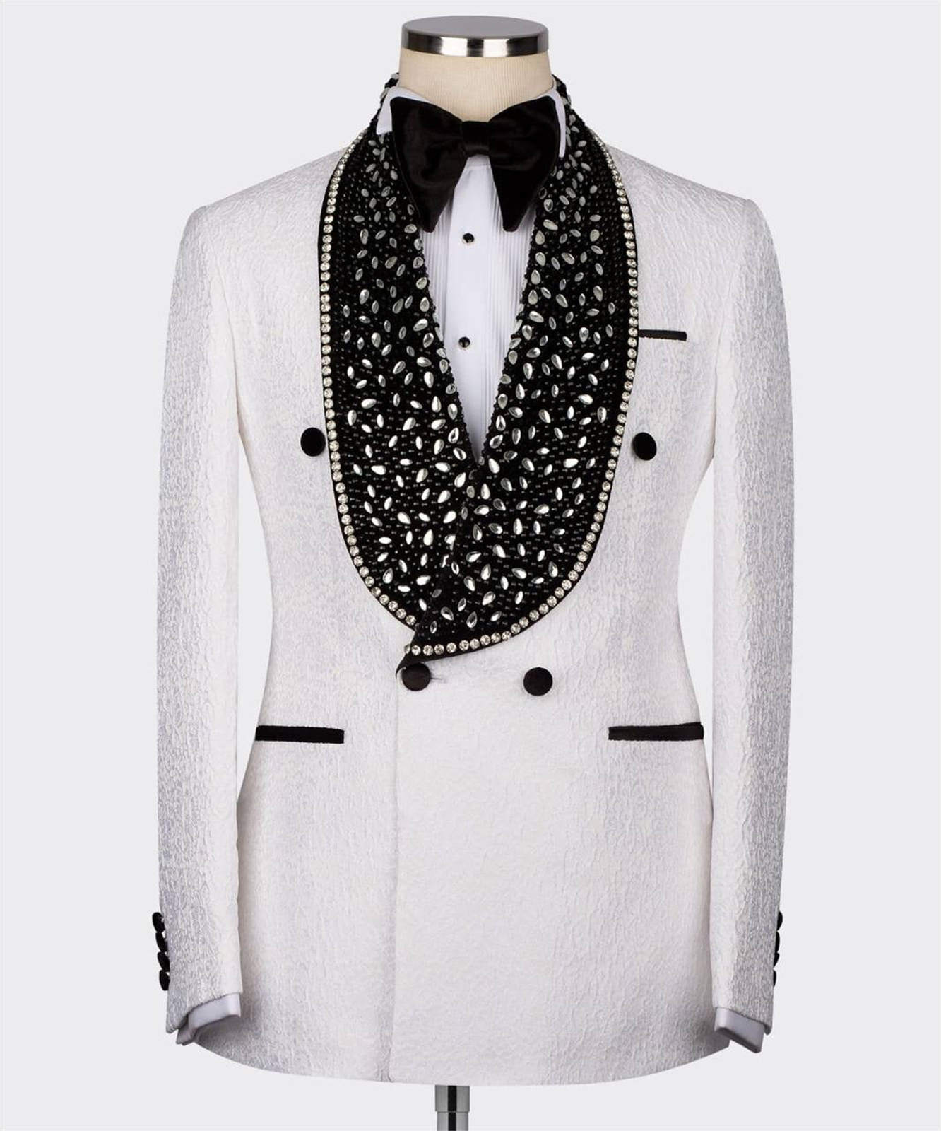 Men's Tuxedo Rhinestones Suits with Belt Slim Luxury Wedding Party Blazer Jacket Pants Suit Prom,Dinner Set