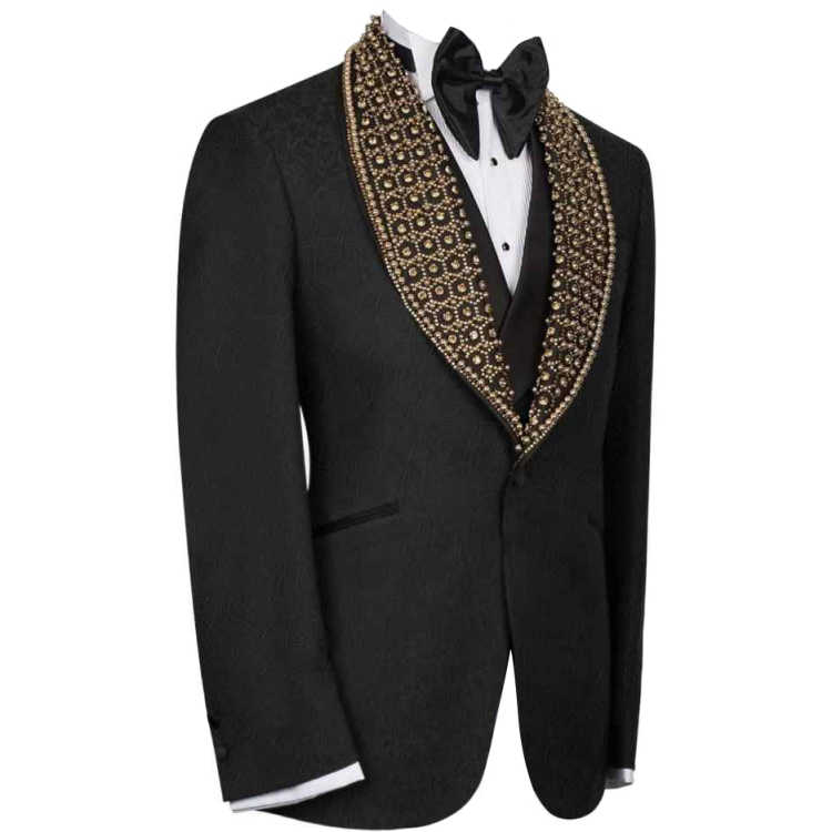 Spring 2026 Men's British Style Business Casual Three-Piece Suit Vest Trousers High-Density Jacquard Wedding Dress