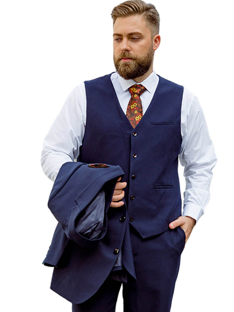 Men's Three Piece Suit Set, Notch Lapel Single Breasted Blazer and Waistcoat, Suitable for Formal Parties
