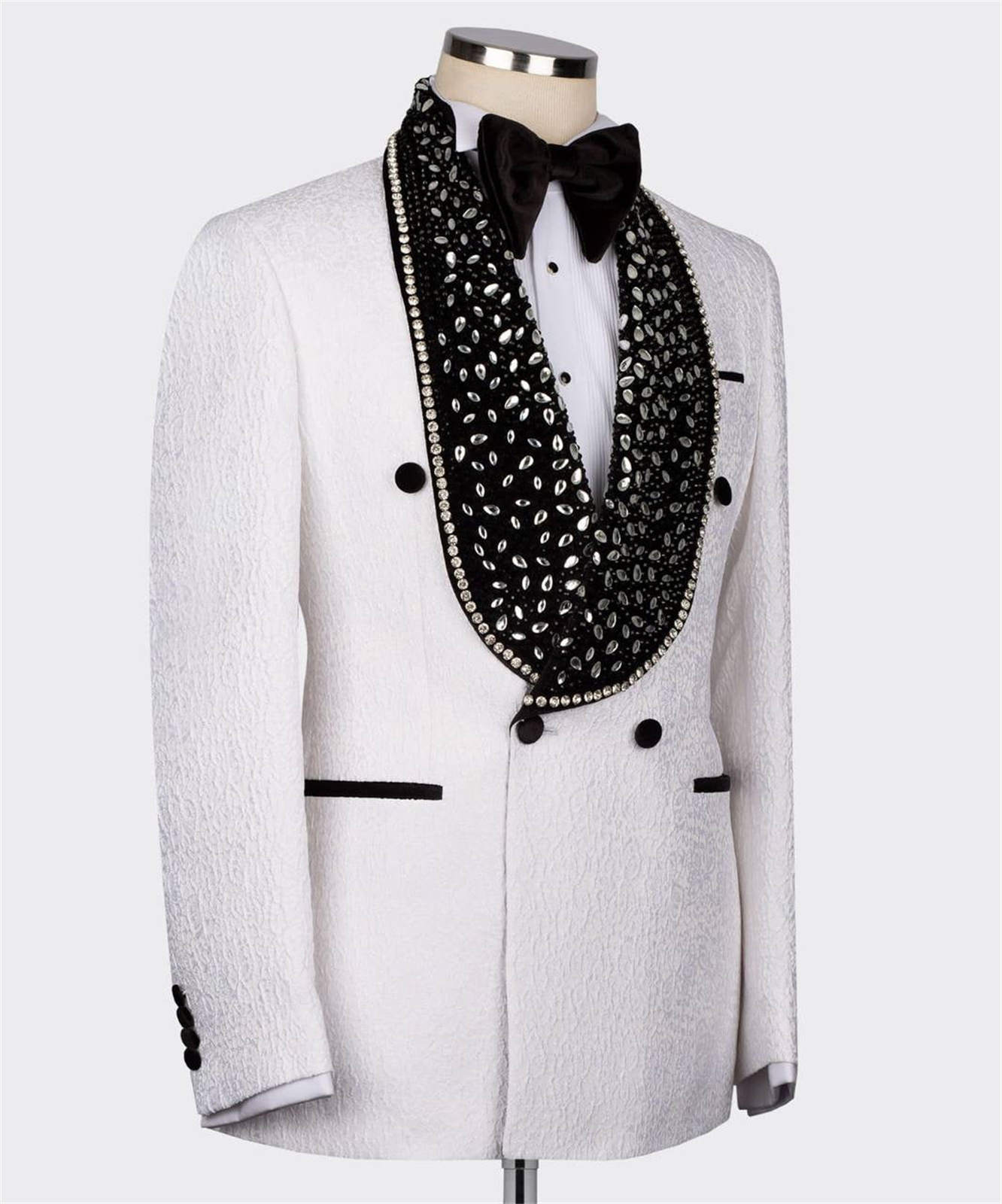 Men's Tuxedo Rhinestones Suits with Belt Slim Luxury Wedding Party Blazer Jacket Pants Suit Prom,Dinner Set
