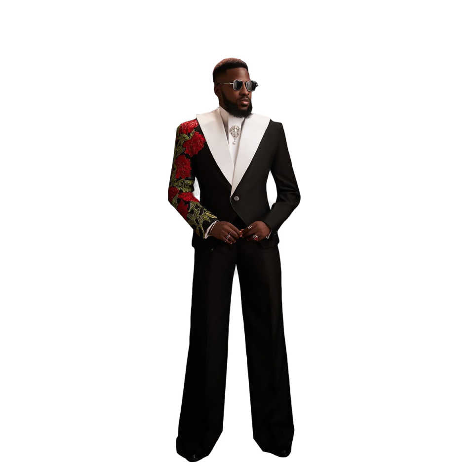 Unique Men Suits Wedding Rose 2 Pieces Set Coat Peaked Lapel Tailor-Made Groom Blazer One Button Party Customized Jacket Pants