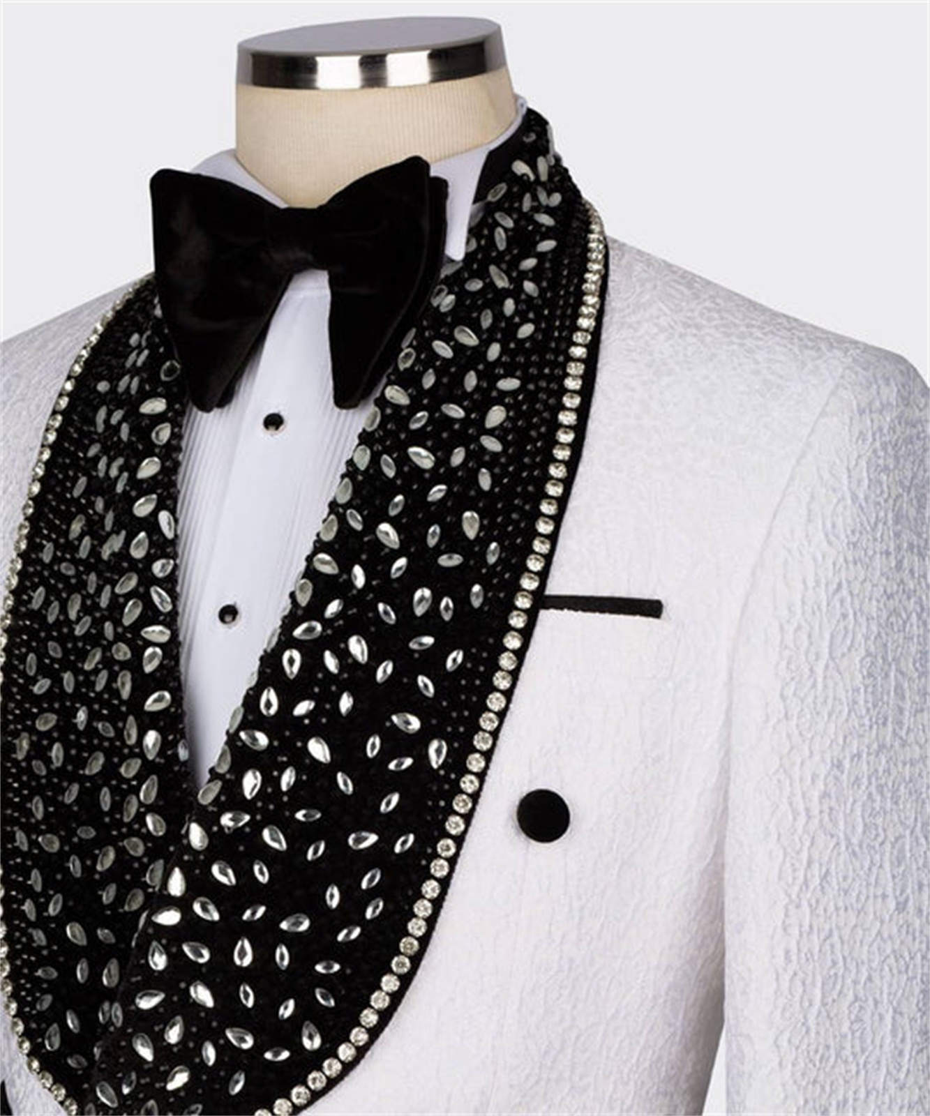 Men's Tuxedo Rhinestones Suits with Belt Slim Luxury Wedding Party Blazer Jacket Pants Suit Prom,Dinner Set