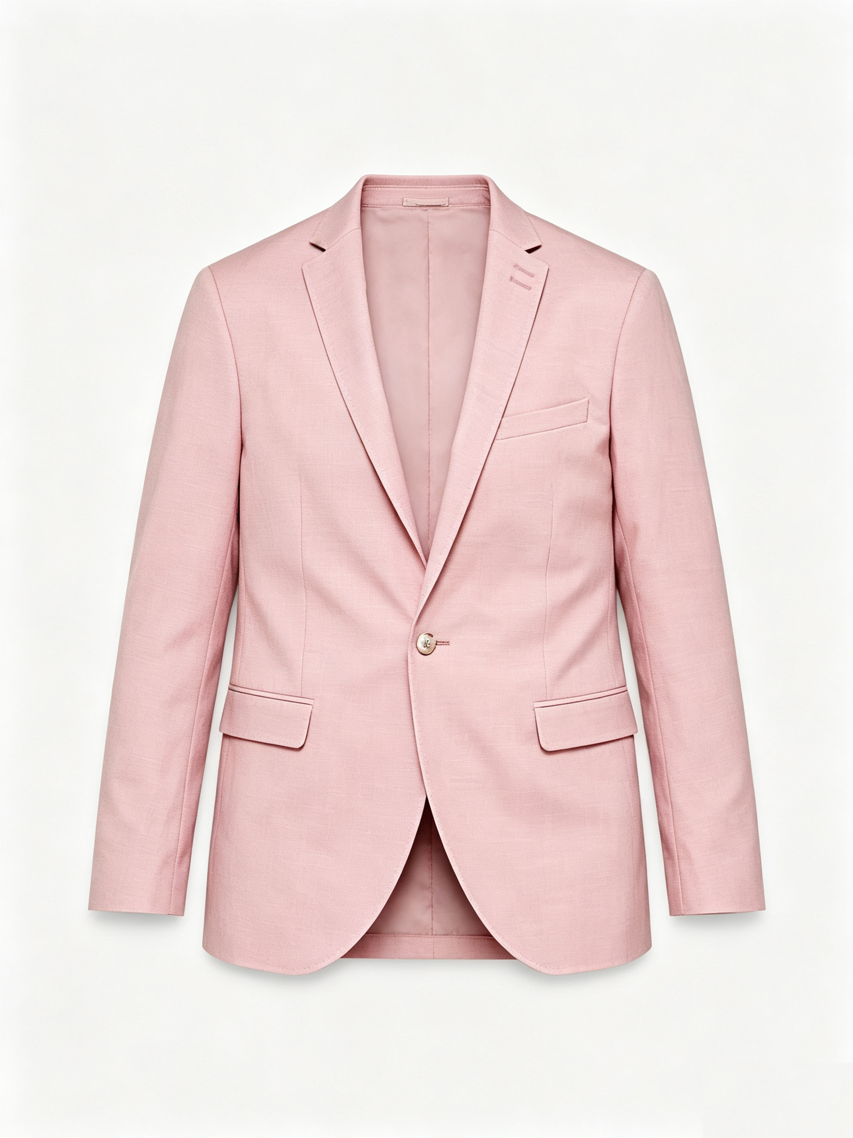 Men's Light Pink Fine Check Single Breasted Blazer, Notch Lapel Slim Fit Casual Light Business Sport Coat