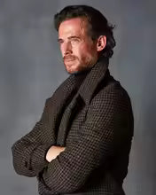 Men Dark Plaid Wool Coat Wide Lapel Double Breasted Mid Length Winter Business Casual Overcoat