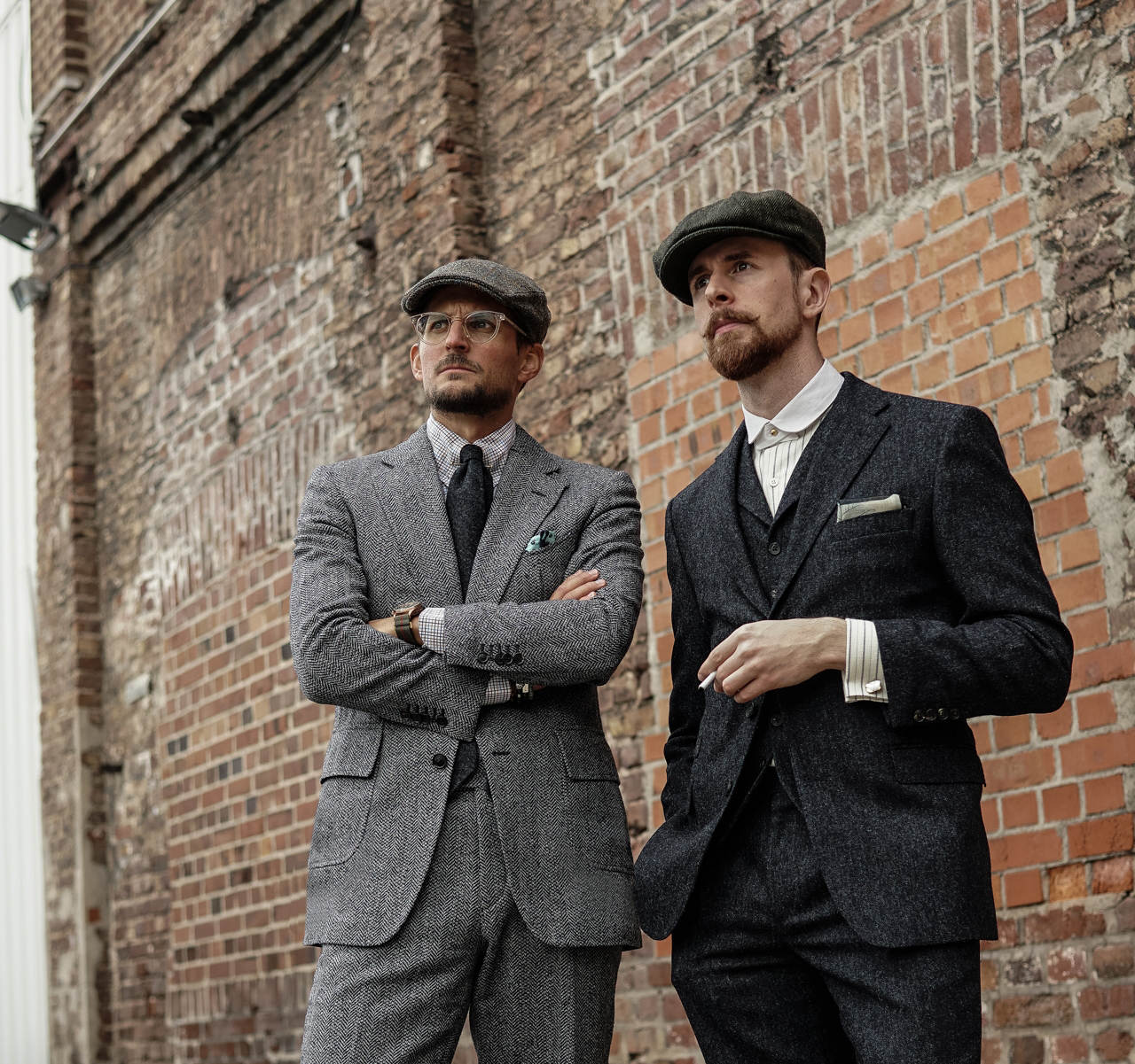 Men's Vintage Herringbone Tweed 3 Piece Suit Wool Blazer Waistcoat Trousers
