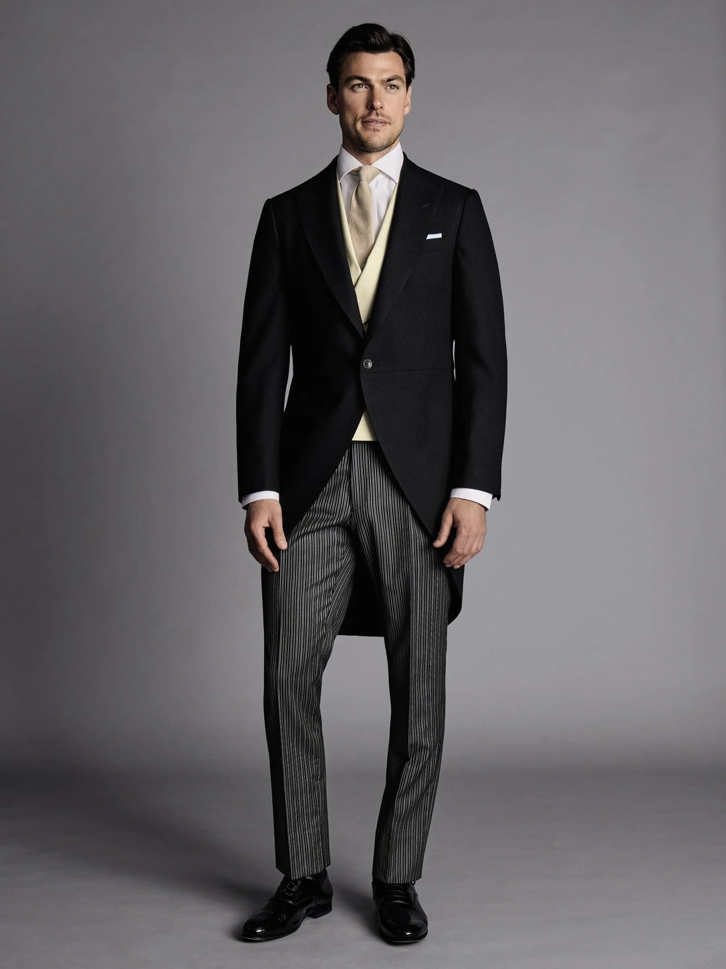 3 Pieces Men Morning Suit Wedding Tuxedo Slim Groomwear Blazer Vest Pants Sets Tailored Bridegroom Party Dinner Suit