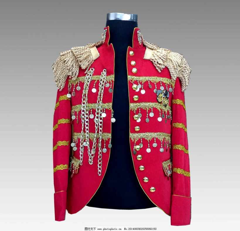 Mens Gold Tassels Stylish Suit Jacket Stand Collar Slim Fit Steampunk Gothic Vintage Uniform Man Suit