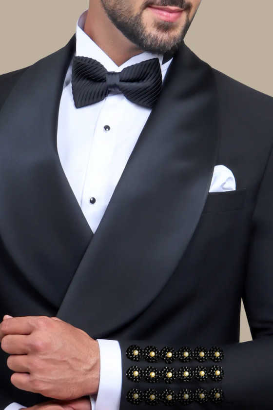 Men's Luxury Rhinestone Embellishments Tuxedo Blazer Shawl Lapel Double Breasted Prom Banquet Party Formal