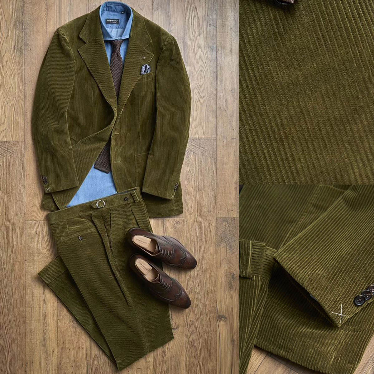 Men's Vintage Corduroy Suit — Tailored Fit 2 Piece Set | MANVISS