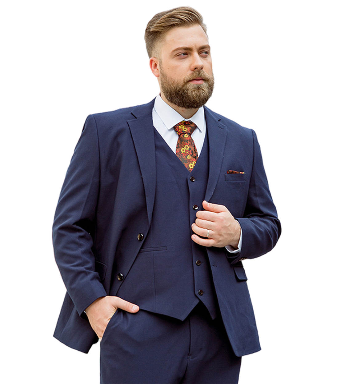 Men's Three Piece Suit Set, Notch Lapel Single Breasted Blazer and Waistcoat, Suitable for Formal Parties