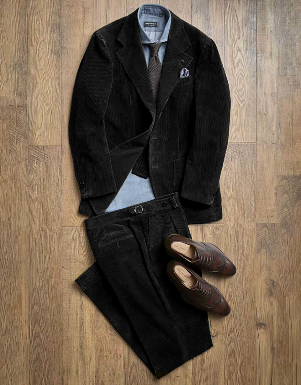 Men's Vintage Corduroy Suit — Tailored Fit 2 Piece Set | MANVISS