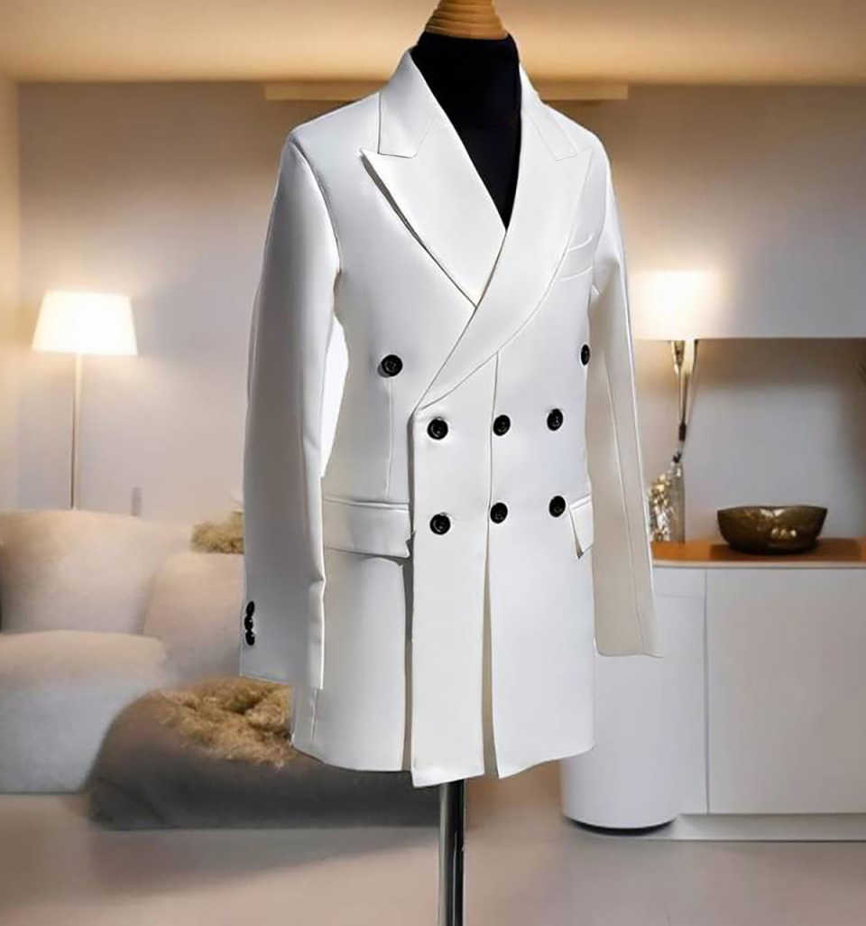 Men's Blazer Business Peak Lapel Suit Jacket Homecoming Speech Christmas