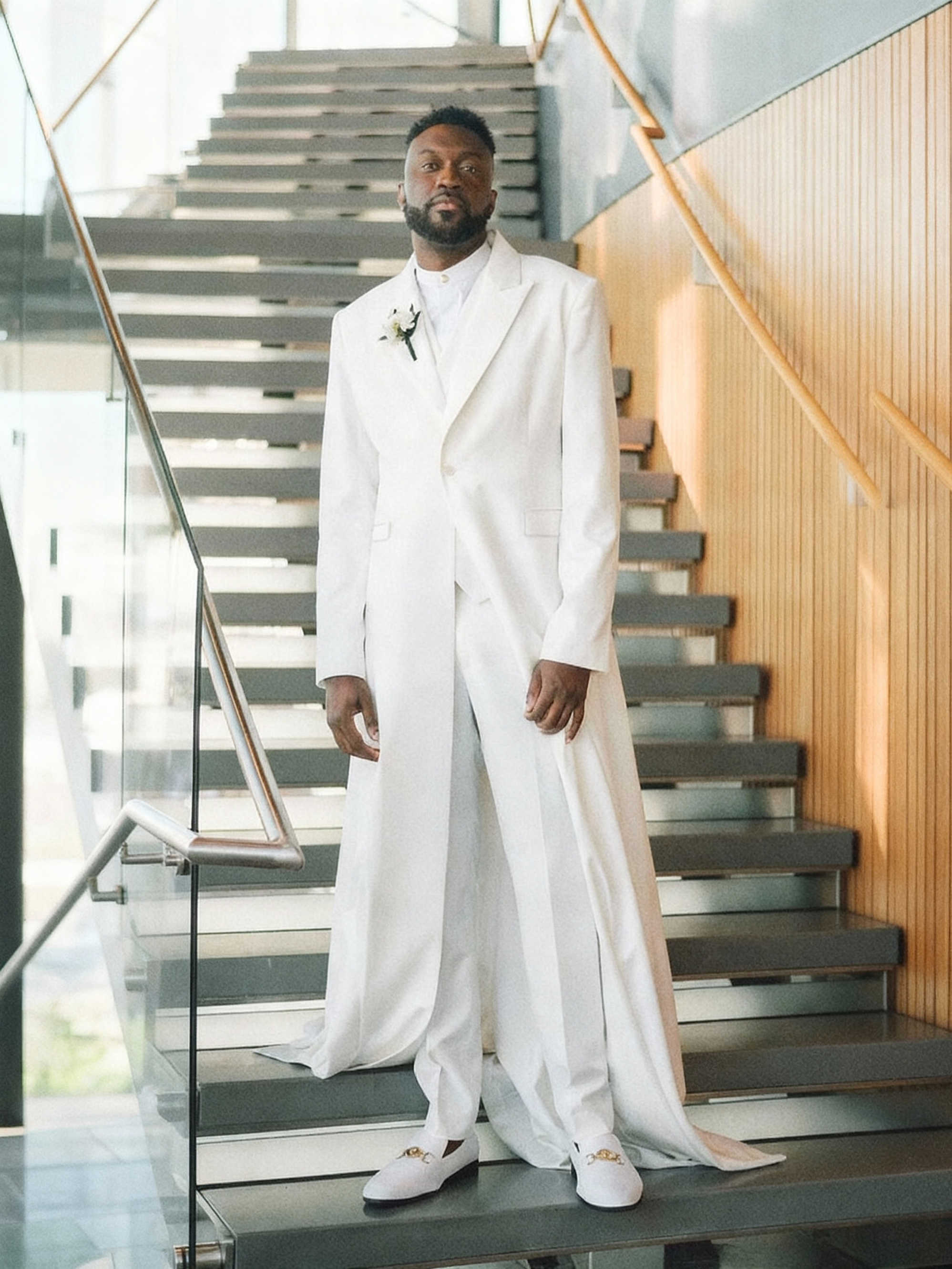 Men's 3 Piece Long Train Tuxedo Double Breasted Waistcoat Wedding Photoshoot Suit