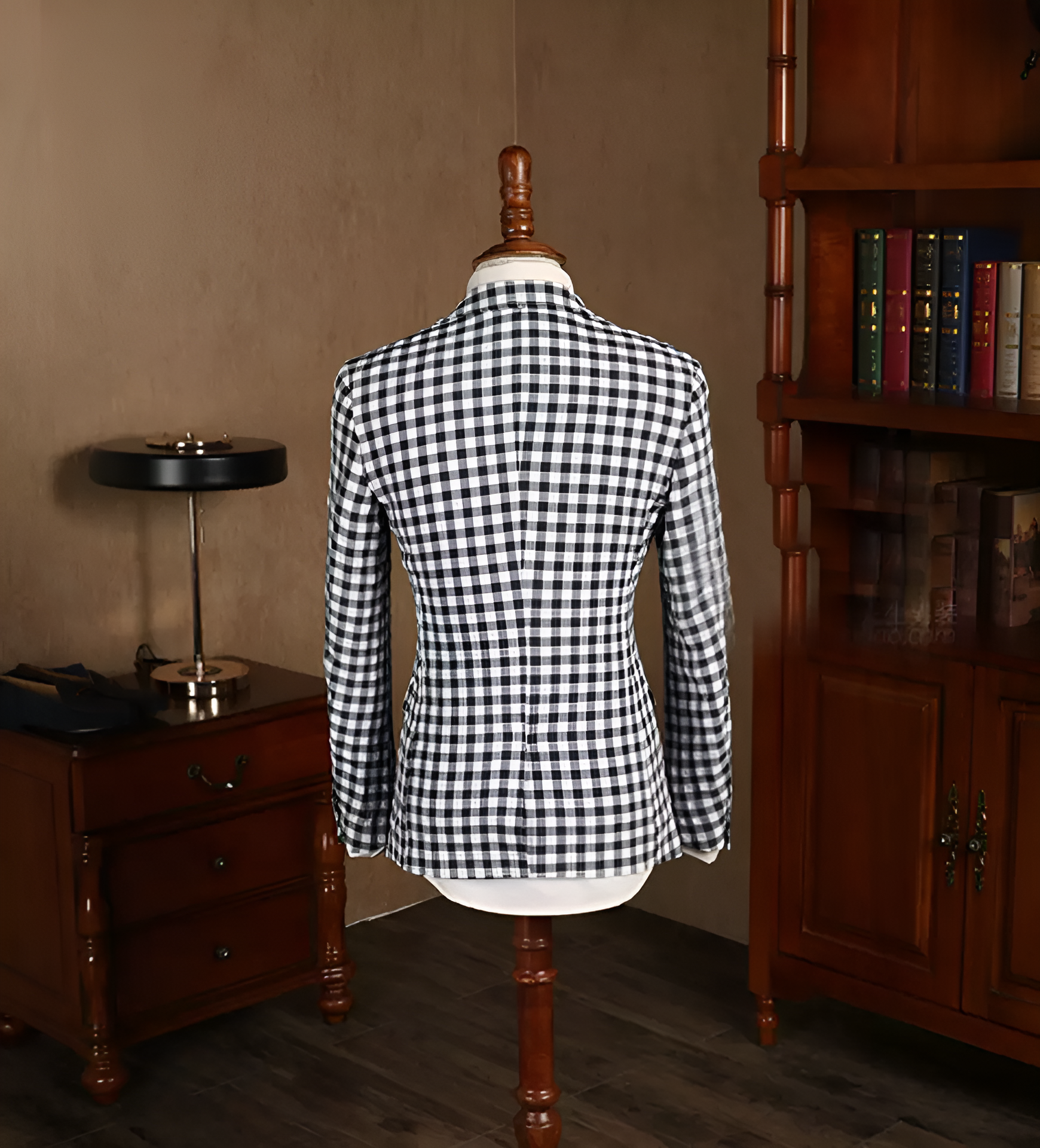 Modern Black White Check Plaid Summer Men Suits Single Breasted Business 2 Button Sports Blazer Jacket Slim Fit Party Customized