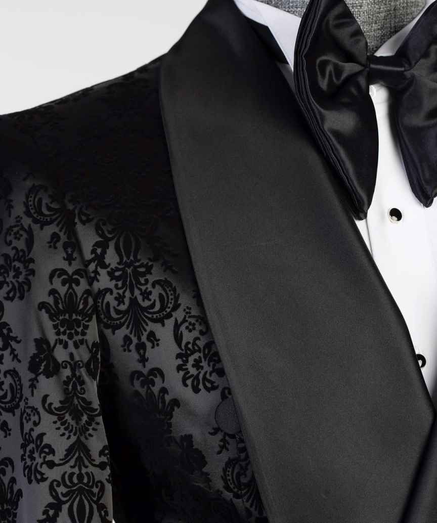 Retro Men Suits Tailor-Made 1 Piece Shawl Lapel Jacket Jacquard Only the Blazer Double Breasted Groom Customized Coat