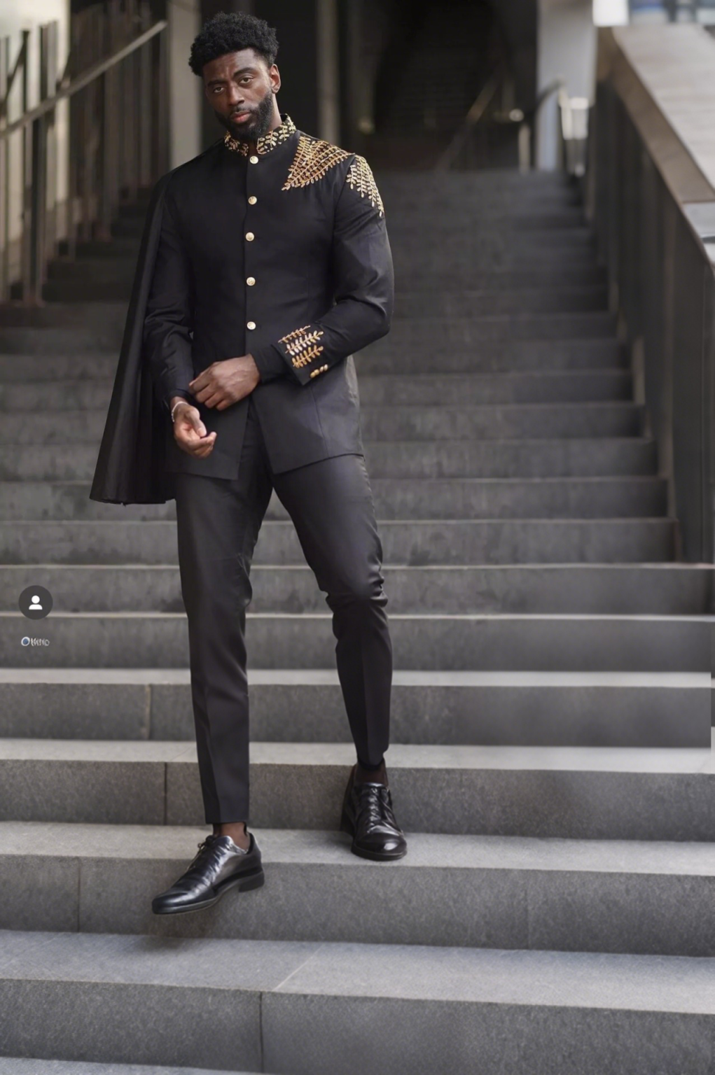 3 Pieces Men's Suits with Detachable Cape Slim Party Blazer Pant Tailored Tuxedo Set for Prom,Banquet,Homecoming