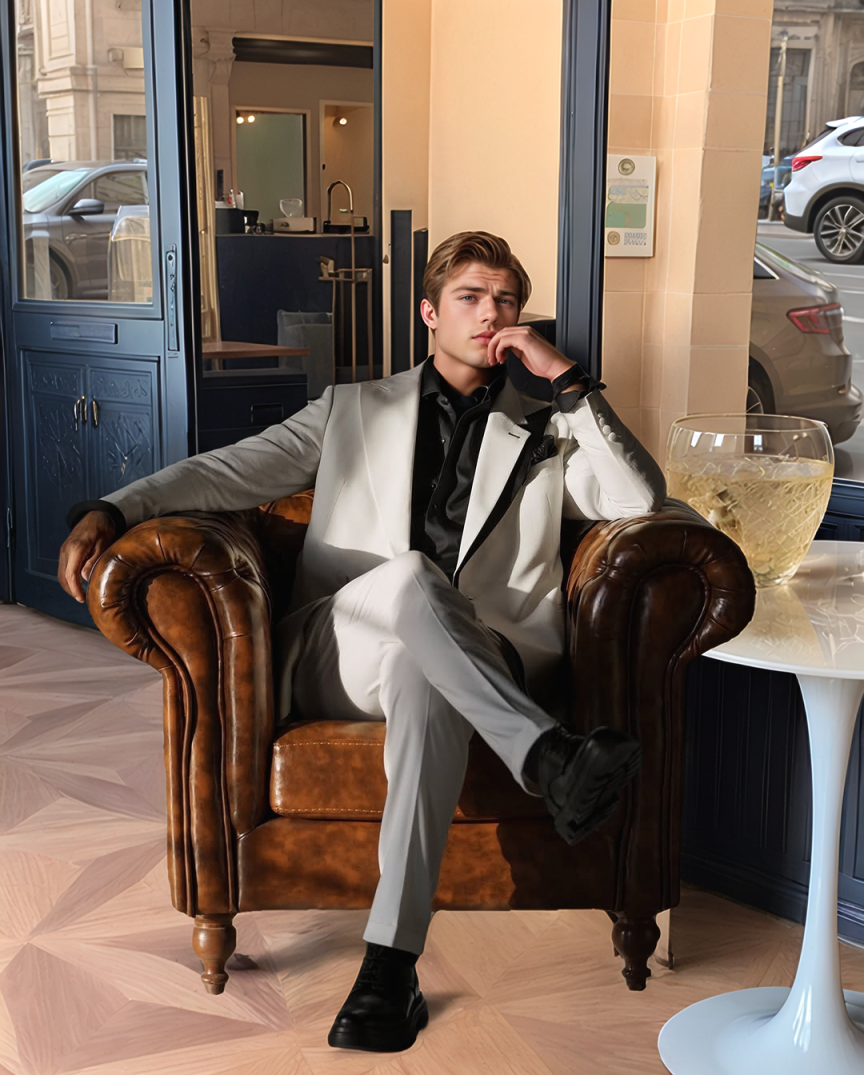 Men's Black Textured Tuxedo Jacket, Asymmetric Red Satin Peak Lapel Slim Formal Suit for Groom Wedding Host Banquet