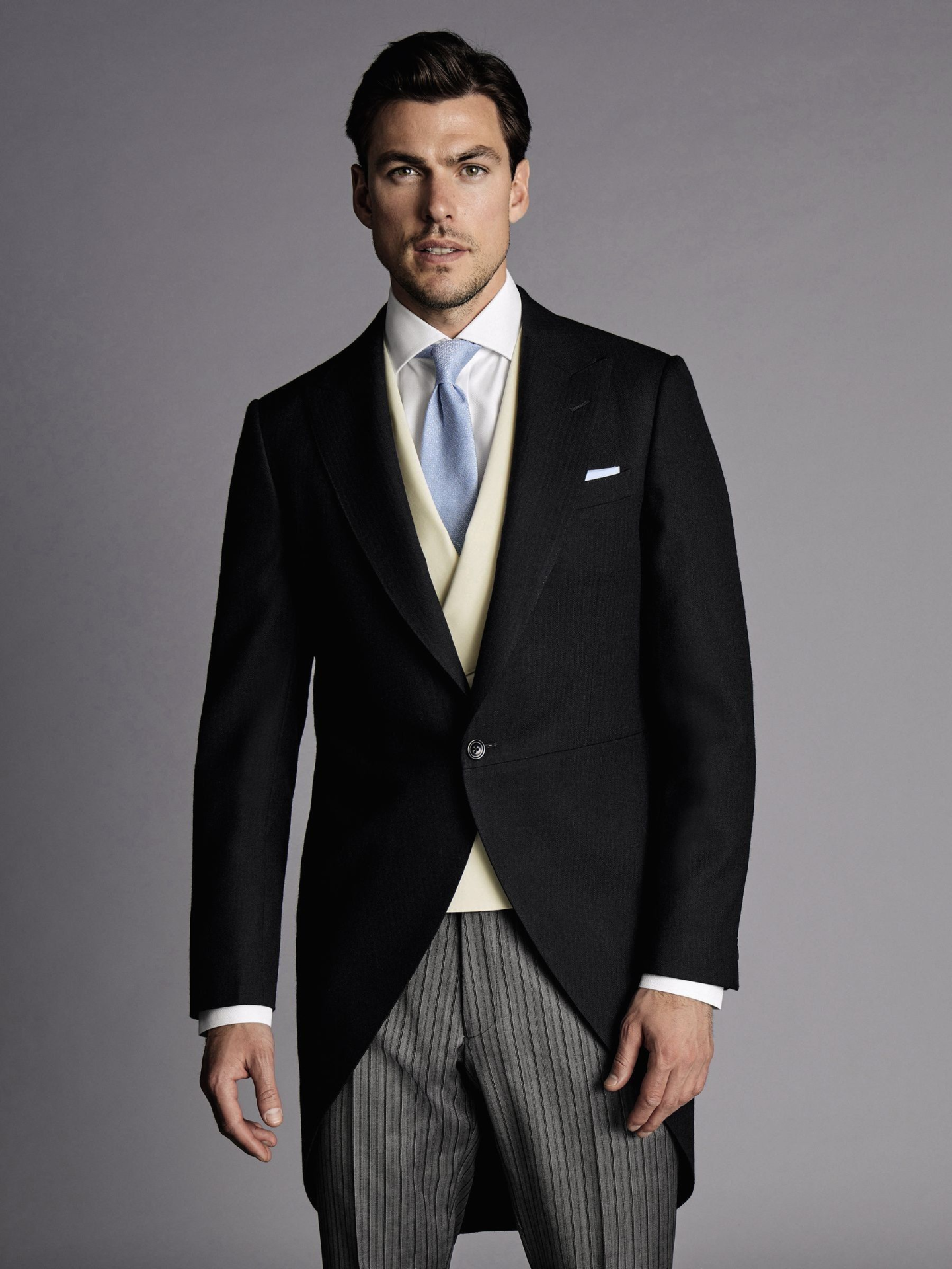 3 Pieces Men Morning Suit Wedding Tuxedo Slim Groomwear Blazer Vest Pants Sets Tailored Bridegroom Party Dinner Suit