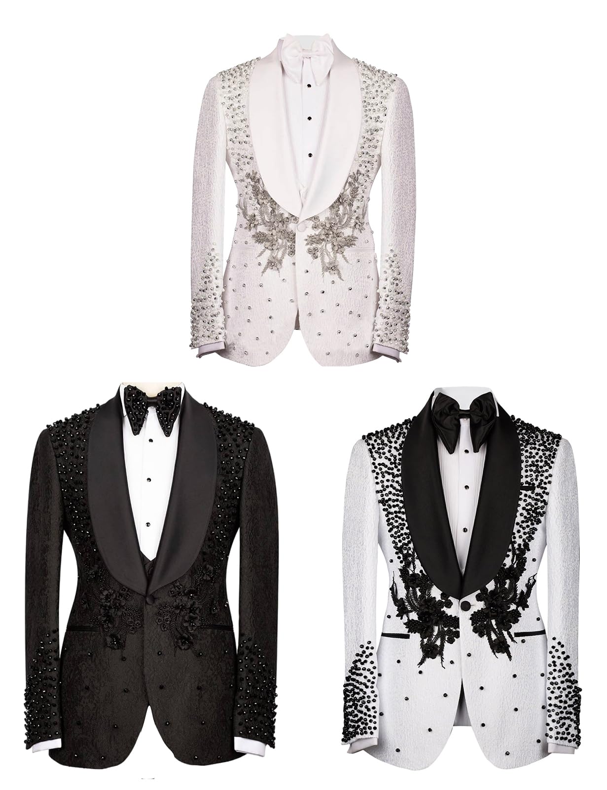 Handmade Rhinestone Paisley Tuxedo Blazer