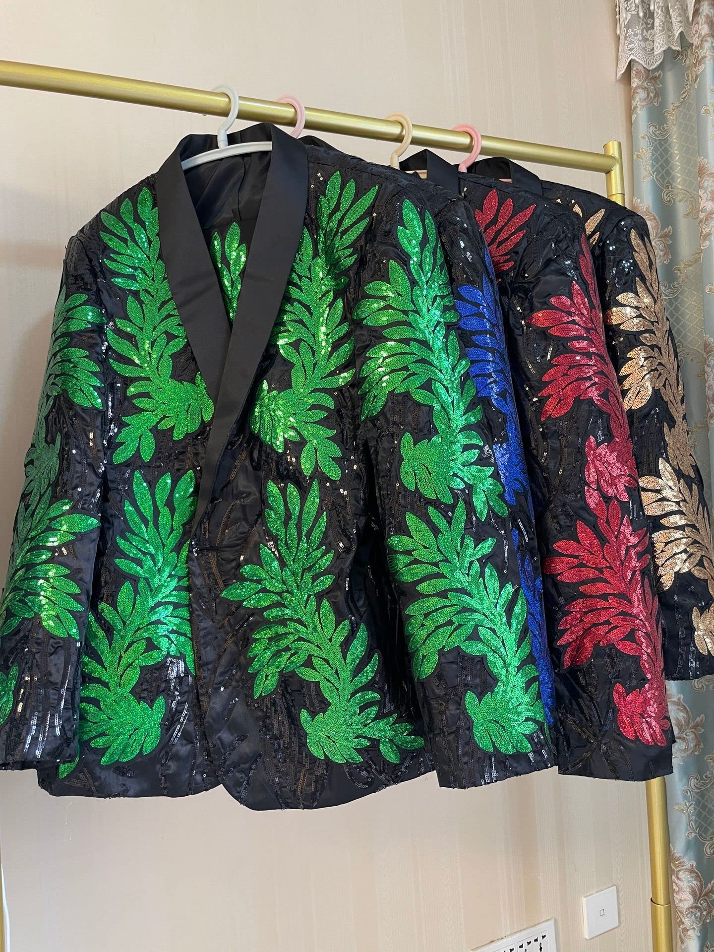Floral Applique Tuxedo Suit (2-Piece Set)
