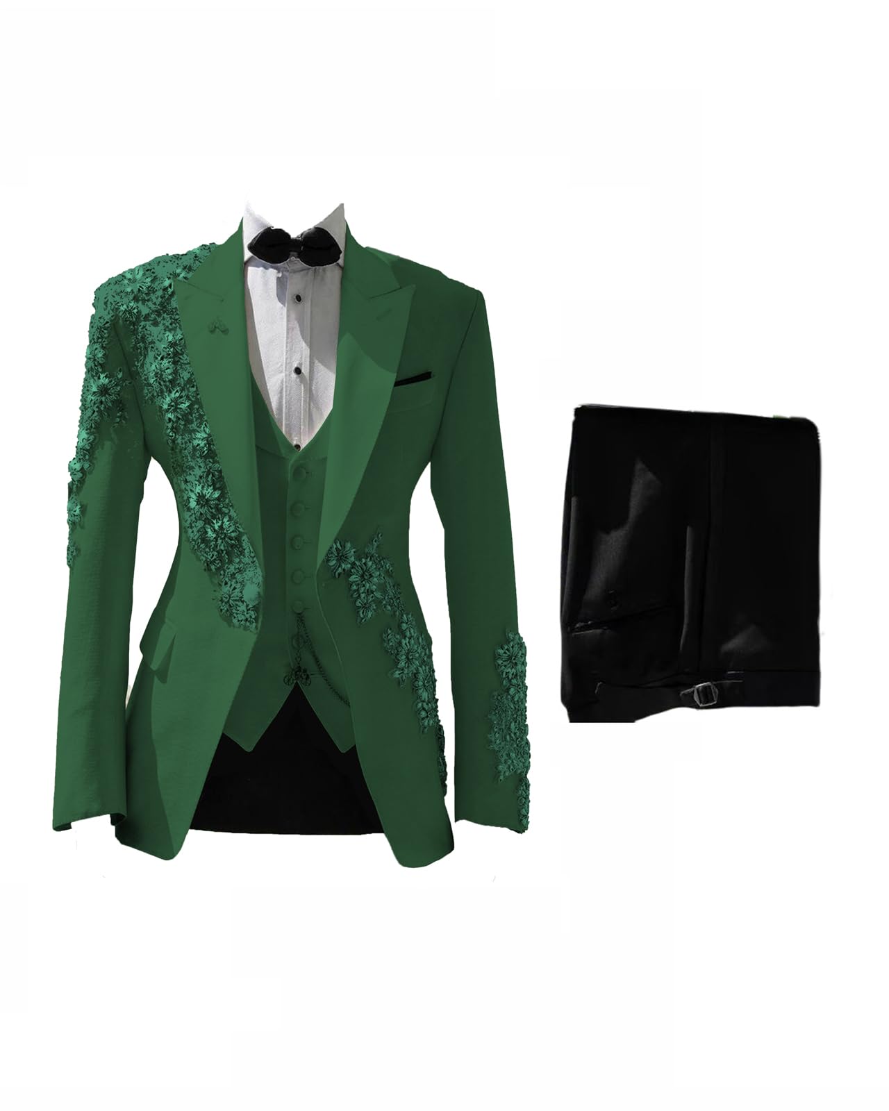 Men's 2-Piece Beaded Floral Sequin Tuxedo Suit
