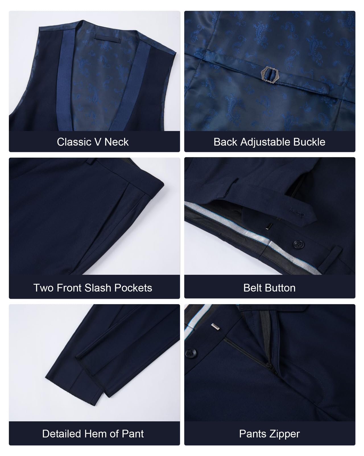 Men's 3-Piece Rhinestone Shawl Lapel Tuxedo Suit