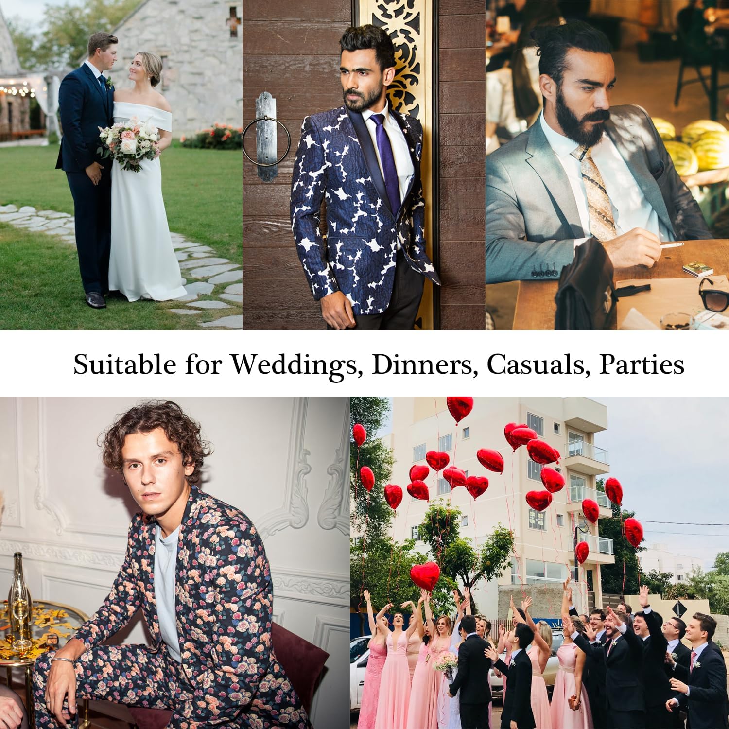 Men's 3-Piece Rhinestone Shawl Lapel Tuxedo Suit