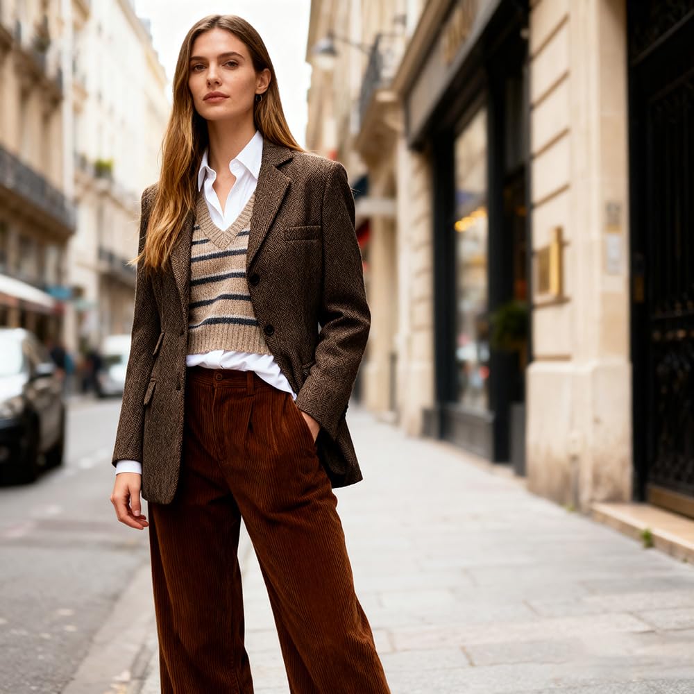 Women's Vintage Herringbone Blazer